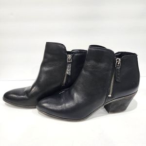 Frye black leather double zipper Judith booties 8.5M